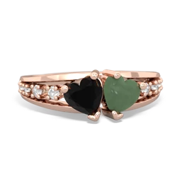 Onyx Heart To Heart 14K Rose Gold ring R3342