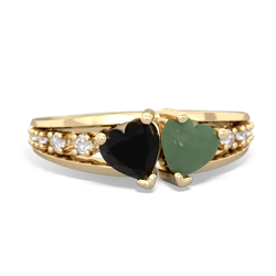 Onyx Heart To Heart 14K Yellow Gold ring R3342