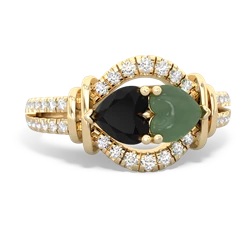 Onyx Art-Deco Keepsake 14K Yellow Gold ring R5630