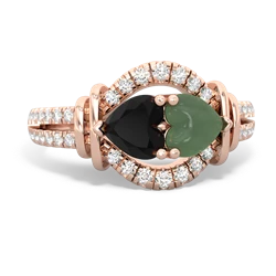 Onyx Art-Deco Keepsake 14K Rose Gold ring R5630