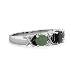 Onyx Hugs And Kisses 14K White Gold ring R5016