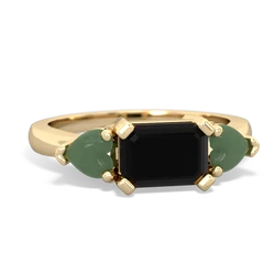 Onyx Three Stone 14K Yellow Gold ring R5235