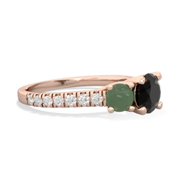 Onyx Pave Trellis 14K Rose Gold ring R5500