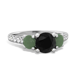 Onyx Pave Trellis 14K White Gold ring R5500