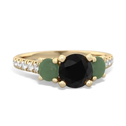 Onyx Pave Trellis 14K Yellow Gold ring R5500