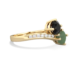 Onyx Channel Set Two Stone 14K Yellow Gold ring R5303