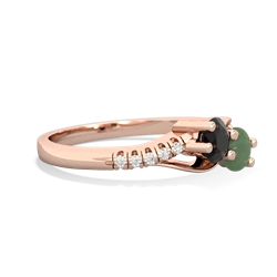 Onyx Infinity Pave Two Stone 14K Rose Gold ring R5285