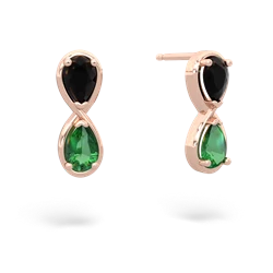 Onyx Infinity 14K Rose Gold earrings E5050