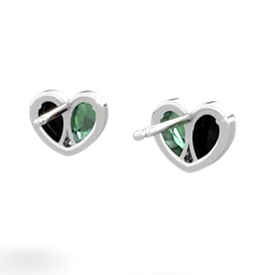 Onyx 'Our Heart' 14K White Gold earrings E5072