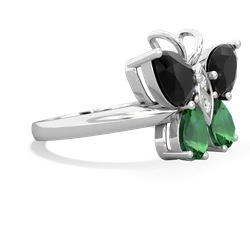 Onyx Butterfly 14K White Gold ring R2215