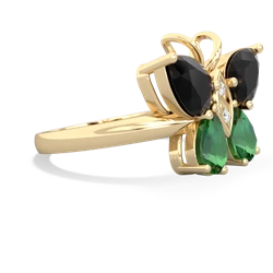 Onyx Butterfly 14K Yellow Gold ring R2215