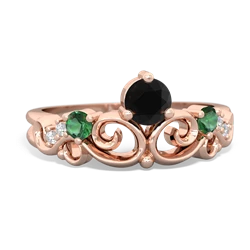 Onyx Crown Keepsake 14K Rose Gold ring R5740