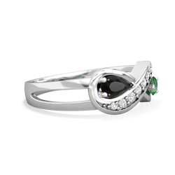 Onyx Diamond Infinity 14K White Gold ring R5390