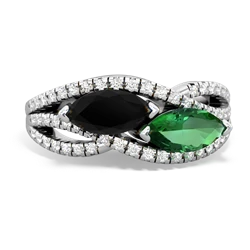 Onyx Diamond Rivers 14K White Gold ring R3070