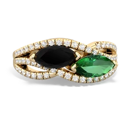 Onyx Diamond Rivers 14K Yellow Gold ring R3070