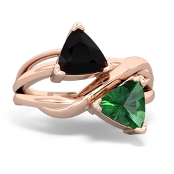 Onyx Split Band Swirl 14K Rose Gold ring R2341