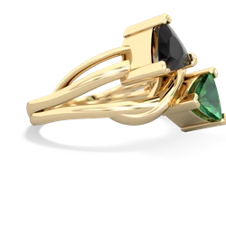 Onyx Split Band Swirl 14K Yellow Gold ring R2341