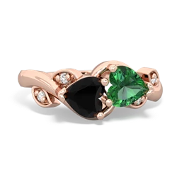 Onyx Floral Elegance 14K Rose Gold ring R5790