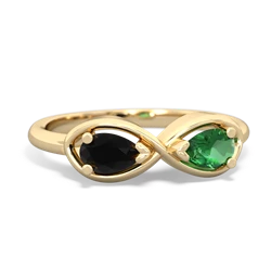 Onyx Infinity 14K Yellow Gold ring R5050