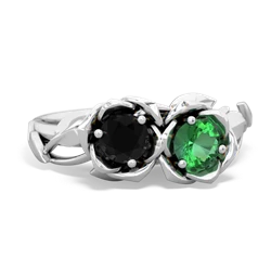 Onyx Rose Garden 14K White Gold ring R5510