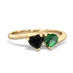 Onyx Sweethearts 14K Yellow Gold ring R5260