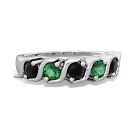 Onyx Anniversary Band 14K White Gold ring R2089