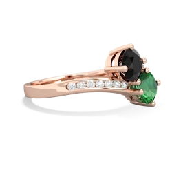 Onyx Channel Set Two Stone 14K Rose Gold ring R5303