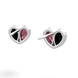 Onyx 'Our Heart' 14K White Gold earrings E5072