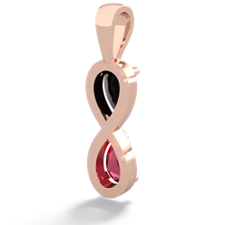 Onyx Infinity 14K Rose Gold pendant P5050