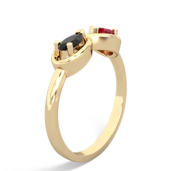 Onyx Infinity 14K Yellow Gold ring R5050