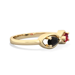 Onyx Infinity 14K Yellow Gold ring R5050