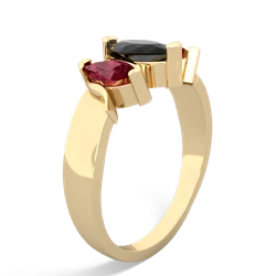 Onyx Three Peeks 14K Yellow Gold ring R2433