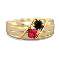 Onyx Men's Streamline 14K Yellow Gold ring R0460