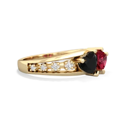 Onyx Heart To Heart 14K Yellow Gold ring R3342