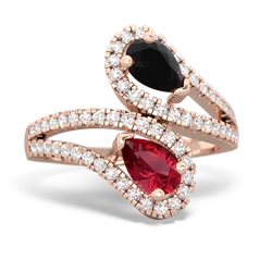 Onyx Diamond Dazzler 14K Rose Gold ring R3000