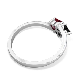 Onyx Sweethearts 14K White Gold ring R5260