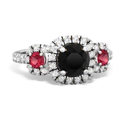 Onyx Regal Halo 14K White Gold ring R5350