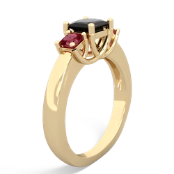 Onyx Three Stone Trellis 14K Yellow Gold ring R4015