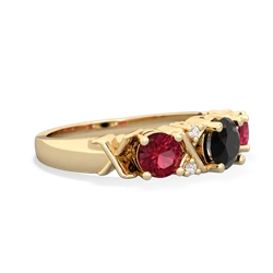 Onyx Hugs And Kisses 14K Yellow Gold ring R5016