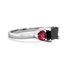 Onyx Three Stone 14K White Gold ring R5235