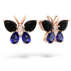 Onyx Butterfly 14K Rose Gold earrings E2215