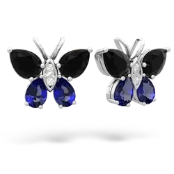 Onyx Butterfly 14K White Gold earrings E2215