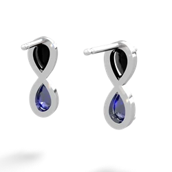 Onyx Infinity 14K White Gold earrings E5050