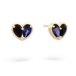 Onyx 'Our Heart' 14K Yellow Gold earrings E5072