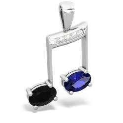 Onyx Color Of Music 14K White Gold pendant P3334