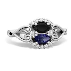 Onyx Love Nest 14K White Gold ring R5860