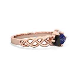 Onyx Heart To Heart Braid 14K Rose Gold ring R5870