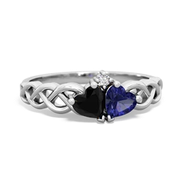 Onyx Heart To Heart Braid 14K White Gold ring R5870