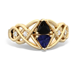 Onyx Keepsake Celtic Knot 14K Yellow Gold ring R5300