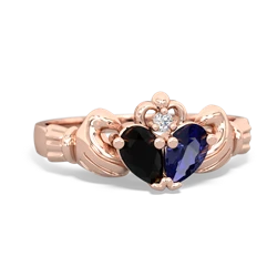 Onyx 'Our Heart' Claddagh 14K Rose Gold ring R2388